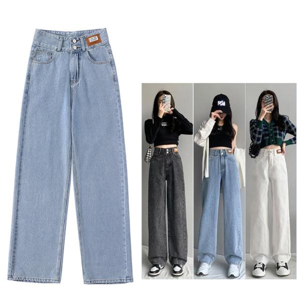 デニムパンツ レディース バギーパンツ ワイドパンツ ロング丈 ジーンズ ウォッシュ ヴィンテージ 春夏 :e022206:心store 通販 最終値下げ ワイドパンツ スラックス ホワイト 白 レディース 春夏 ZARA風