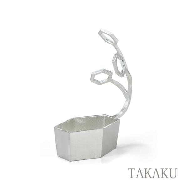 花器 LASSO TAKAKU 能作 本錫 花瓶 鋳物 高岡銅器 金属 銀色 鉢植え