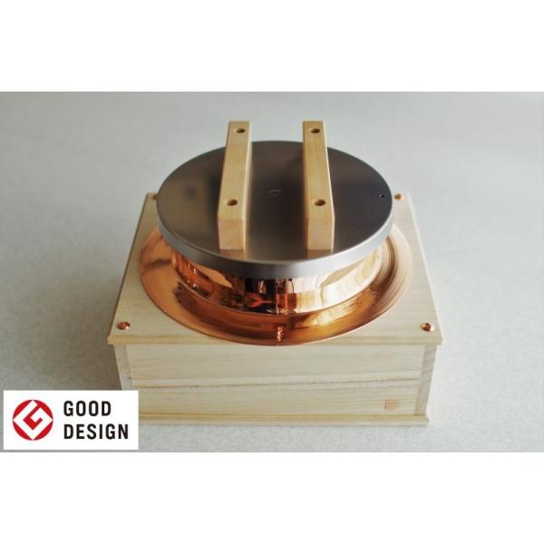 中古　純銅製 ごはんはどうだ 3合炊 炊飯釜 飯台つき　羽釜 新光金属 新 羽釜 3合炊き 桐台セット 純銅製 はんはどうだ！ 炊飯器 新光