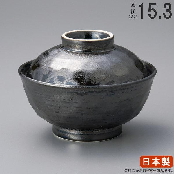 日本製 蓋付き 丼ぶり 刷毛巻銀彩蓋丼ぶり 業務用 食器 陶器 どんぶり
