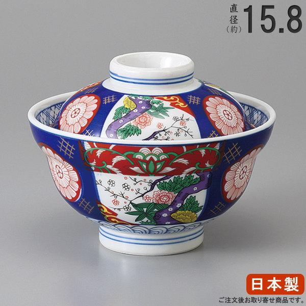 日本製 錦ボタン 蓋付き 丼ぶり 5.0 美濃焼 国産 業務用 和食器 陶器