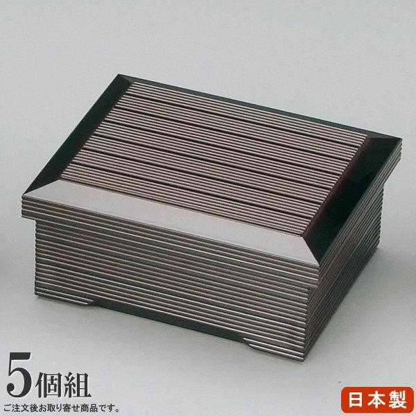 うな重 器 5個組 送料無料 溜千筋内朱源氏丼重箱 5個 日本製 和食器