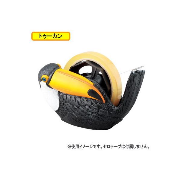 テープカッター コンパクト 不思議な鳥モチーフの テープ