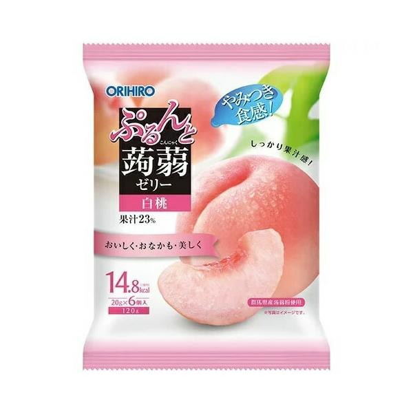ぷるんと蒟蒻ゼリー　パウチ　白桃　【20g×6個入】(オリヒロ)