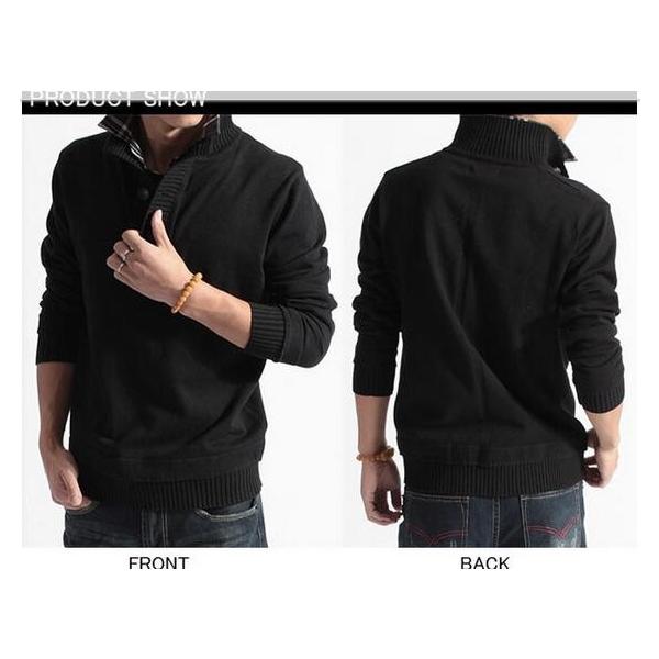 重ね着風 無地オシャレ メンズ ニットセーター 秋新作 フェイクシャツ付き 長袖ニット ハイネック フェイクレイヤード通学 普段着 紳士スタンドカラー Buyee 日本代购平台 产品购物网站大全 Buyee一站式代购 Bot Online
