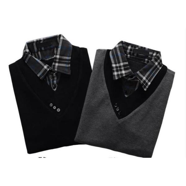 重ね着風チェック柄オシャレ メンズ ニットセーター春秋冬新作フェイクシャツ付き 長袖ニット フェイクレイヤード通学 普段着 紳士 ｖネック カットソー Buyee Buyee Japanese Proxy Service Buy From Japan Bot Online