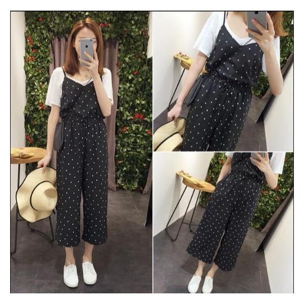 ドット柄 九分丈ズボン おしゃれ学院風つりズボン韓国風 サロペット サスペンダー着痩せボトムス オールインワン水玉ガウチョパンツ ワイドパンツ 大人気 Buyee Buyee 日本の通販商品 オークションの代理入札 代理購入