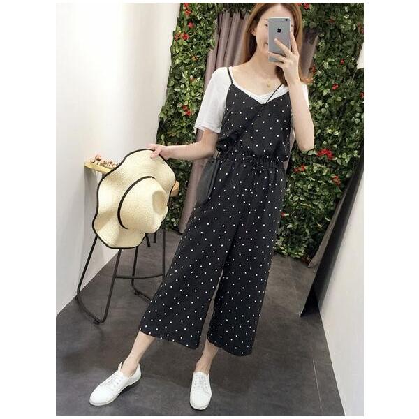 ドット柄 九分丈ズボン おしゃれ学院風つりズボン韓国風 サロペット サスペンダー着痩せボトムス オールインワン水玉ガウチョパンツ ワイドパンツ 大人気 Buyee Buyee 日本の通販商品 オークションの代理入札 代理購入