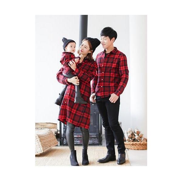 韓国風チェックシャツ家族お揃いレディース メンズ親子パパママと子供キッズペアルック 春秋ギンガムチェック ロングブラウス 長袖シャツ 赤 開襟シャツ Buyee Buyee 日本の通販商品 オークションの代理入札 代理購入