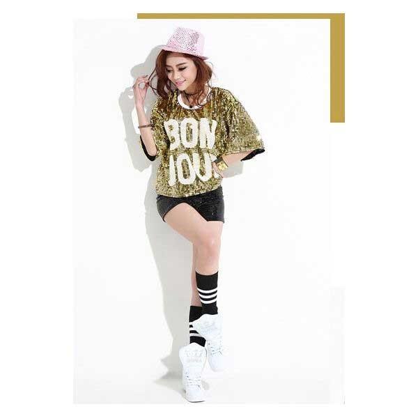 レディースジャッズダンス衣装 トップス 舞台演出服 フランス語 ピカピカスパンコール Tシャツ ヒップホップjazz Ds衣装 かっこいい クラブ演出服団体服 Buyee 日本代购平台 产品购物网站大全 Buyee一站式代购 Bot Online