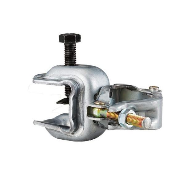 鉄骨にパイプをワンタッチで緊結 足場 コ型クランプ 1型固定 垂直固定