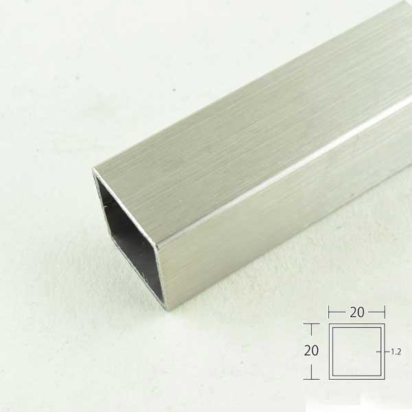 ステンレス 角パイプ 20×20mm 厚さ1.2mm ヘアーライン 2.5m : あかばね 