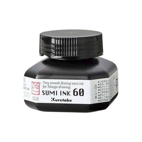 呉竹 Kuretake ZIG CARTOONIST SUMI INK 60 CNCE103-6 ブラック : こま
