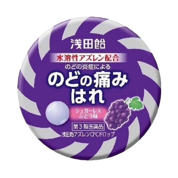 のどの炎症によるのどの痛み、はれに水溶性アズレンを配合したシュガーレスドロップカロリーや糖分が気になる方も服用できるシュガーレスのドロップタイプ。メントールの清涼感のあるぶどう味で、にがいお薬が苦手な方も服用できるお薬です。特長●3種の有効...
