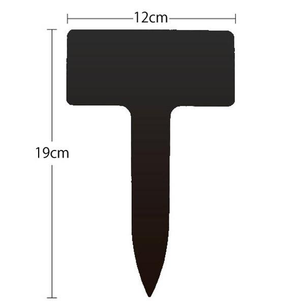 お庭の雰囲気を損なうことのないシンプルなブラックカラーのフラワーラベルです。白マジック等で品種名が記入できます。プラスティック　厚さ：1mm※バラ苗と同梱可能です。