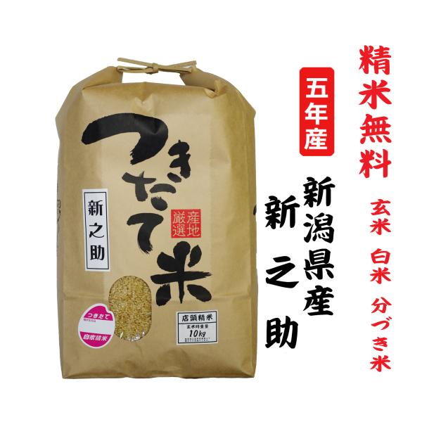 令和3年 新之助 新潟県産 玄米10Kg 白米・７分づき・５分づき・３分づき・玄米・精米無料