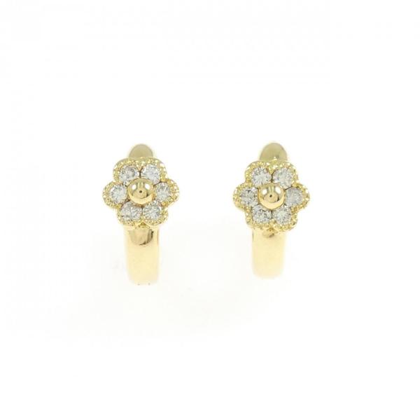 k18 ダイヤモンド　ピアス K18YG フラワー ダイヤモンド ピアス 0.20CT : KOMEHYO ONLINESTORE