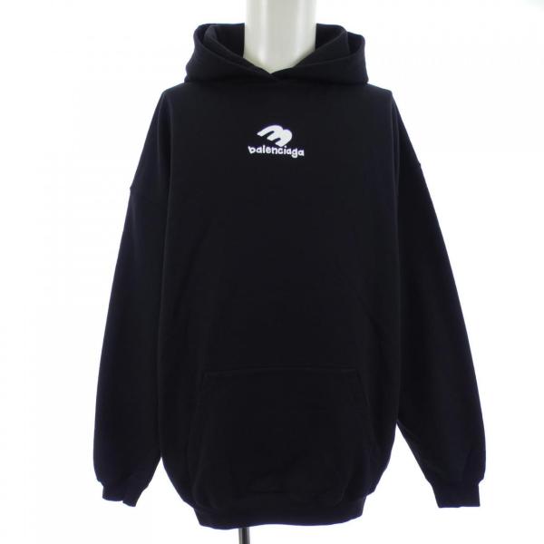 BALENCIAGA★バレンシアガ★ポロシャツ★Tシャツ★パーカー★ニット★M BALENCIAGA (バレンシアガ) ロゴプリント フード プルオーバー 長袖