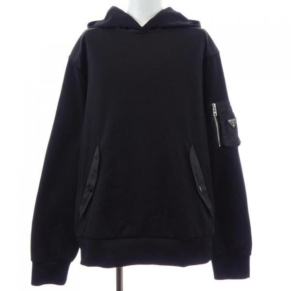 プラダ PRADA コットンフリース×RE-NYLON　フーディー　トライアングルロゴ UJL04C SOOO 11JE パーカー プラダ PRADA コットンフリース×RE-NYLON フーディー トライアングル