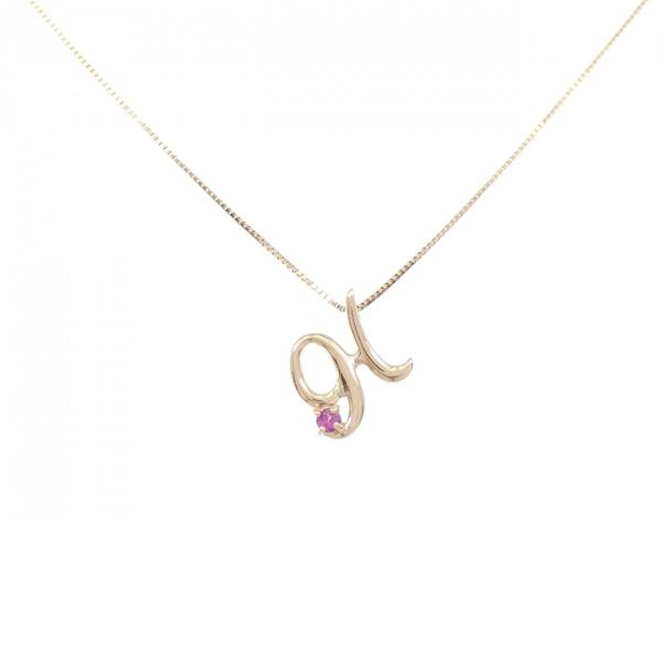 K10PG イニシャルH ルビー ネックレス : KOMEHYO ONLINESTORE Yahoo!店
