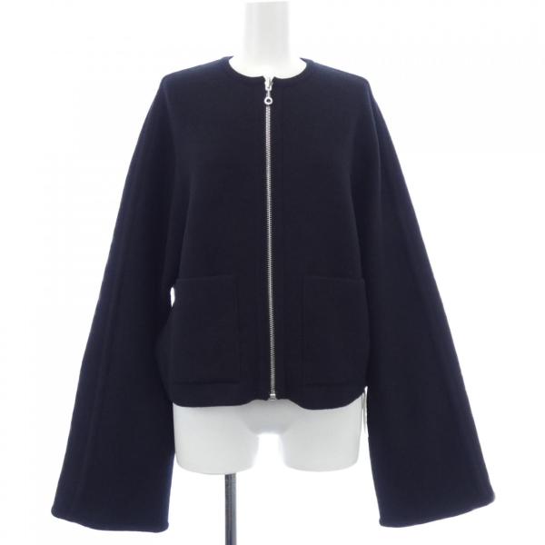 HERMES エルメス リネン ノーカラー ジャケット エルメス(HERMES)エルメス H柄 ノーカラージャケット 衣料品