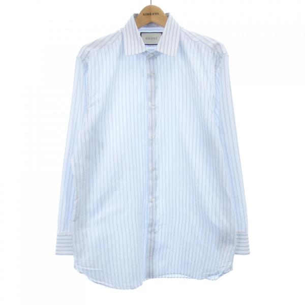 グッチシャツ GG linen blend canvas shirt in camel and ebony | GUCCI® US