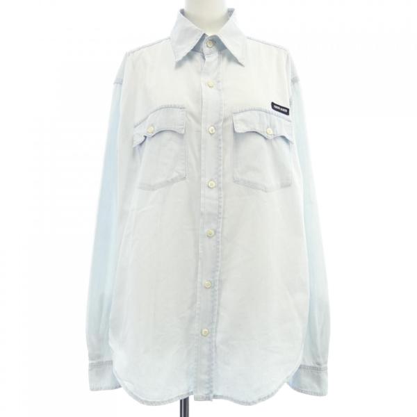 ミュウミュウ MIU ジャンブレーシャツ MIUロゴ GWC115 S000 14UT