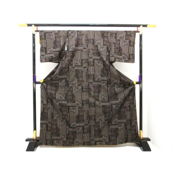 紬　七マルキ【大島紬】 本場大島紬】 7マルキ一元式 ≪御仕立て上がり・中古美品≫ 「蘭花