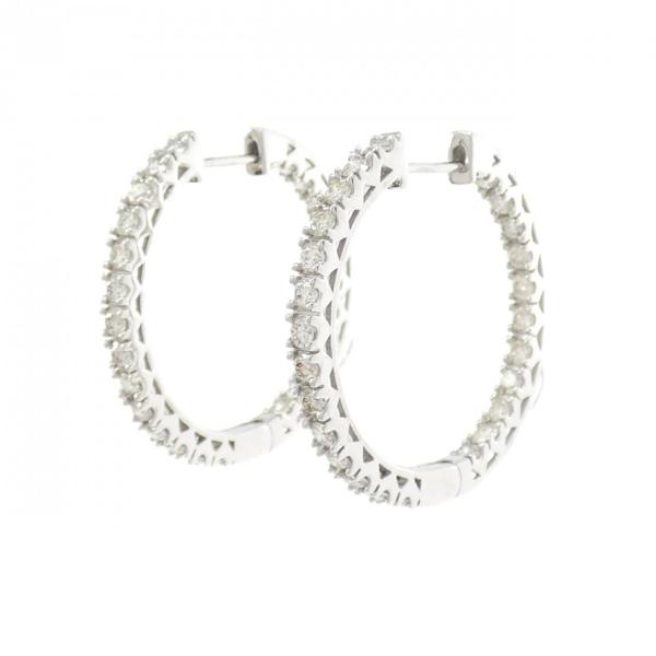 K18WG フープ ダイヤモンド ピアス 2.00CT : KOMEHYO ONLINESTORE