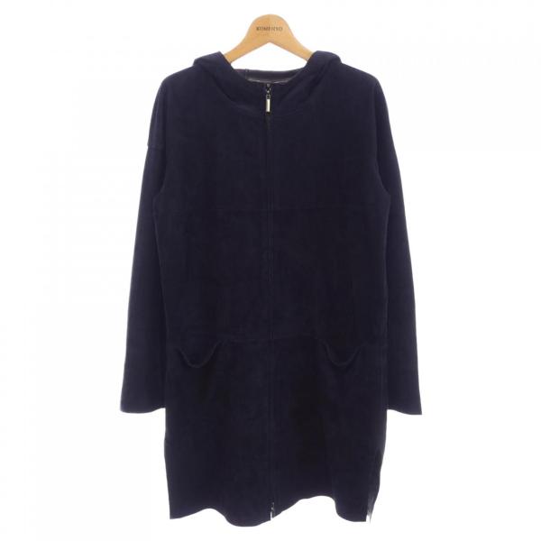 s'maxmara マックスマーラ　レザーフーデッドコート　40サイズ　L 黒 エスマックスマーラ 'S Max Mara レザーコート : KOMEHYO ONLINESTORE