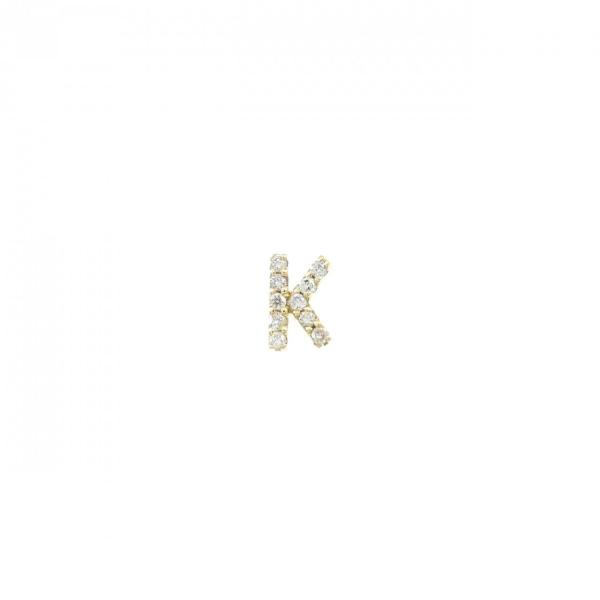 K18YG イニシャルK ダイヤモンド ピアス 0.05CT 片耳 : KOMEHYO