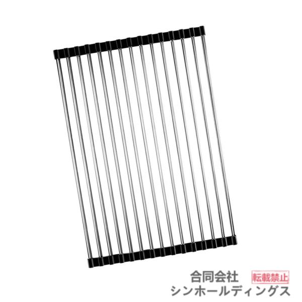 軽量でお手頃の水切りラックなので、狭いキッチンに最適！レバー：304ステンレス製、抗菌、耐腐食で簡単に錆びない。両端のグリップ：TPE材料で作られています、外れなくてシンク周りに傷をつけることもないパイプの経は5.5mmで、まな板を乗せても...