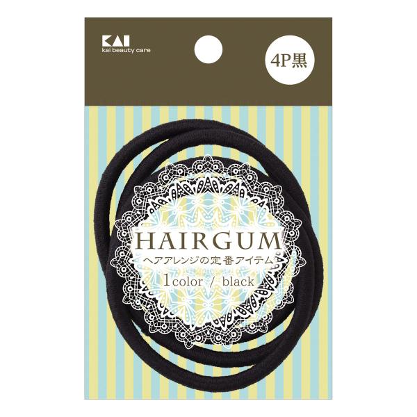 他サイト： 貝印　ヘップリング　ヘアゴム　黒　４個入りの商品画像