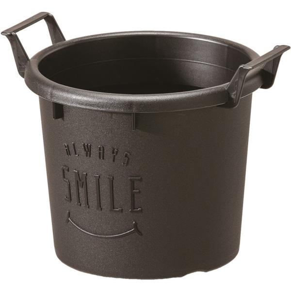 鉢の移動が便利な持ち手付。受皿をフタにして収納コンテナに早変わり。