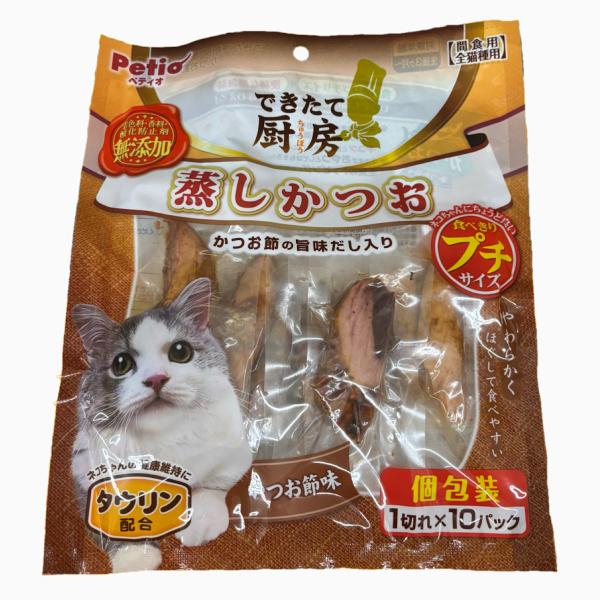 他サイト： ペティオ　できたて厨房　蒸しかつお　プチサイズ　かつお節味　１切れ×１０パックの商品画像