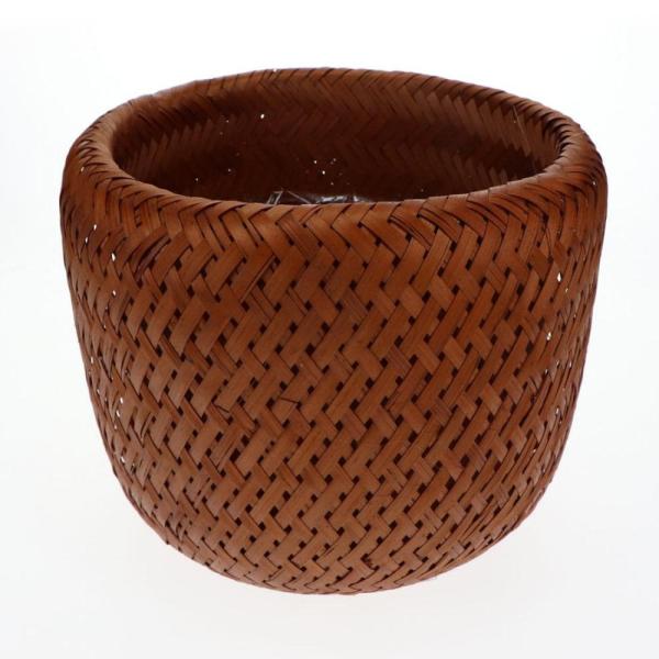 おしゃれな形、竹製鉢カバー