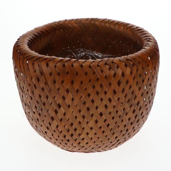 おしゃれな形、竹製鉢カバー