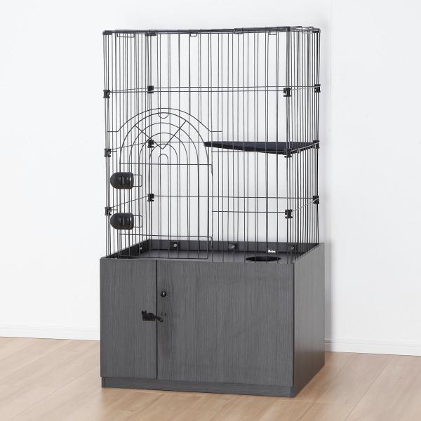 キャットケージとトイレスペースの２つの機能を融合し