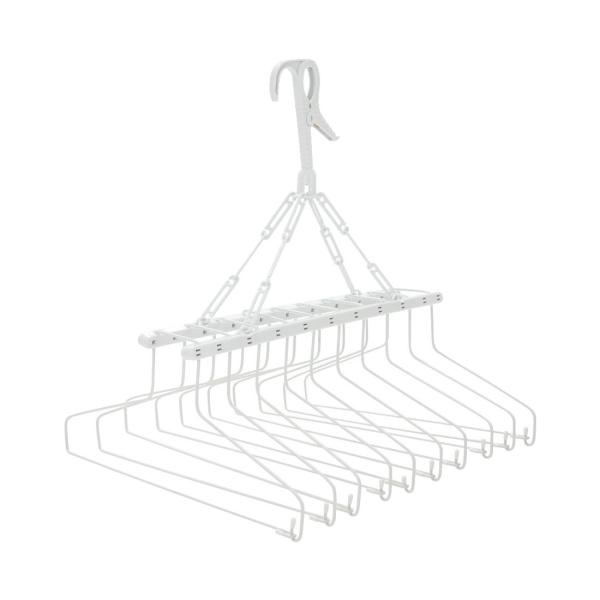 少ないスペースでまとめ干しができる