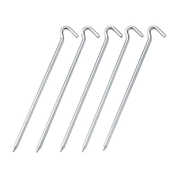 固い地面や、少々の砂利まじりの地面でも打ち込める丈夫なスチール製。