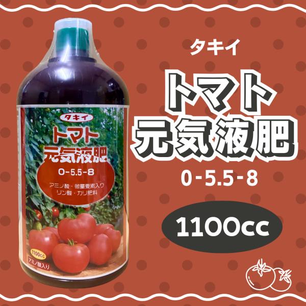 トマト元気液肥 1100ml タキイ種苗 着果向上 トマト着色不良改善 肥大促進 液肥 肥料 リン カリ 育苗 追肥 活力液肥 液体肥料