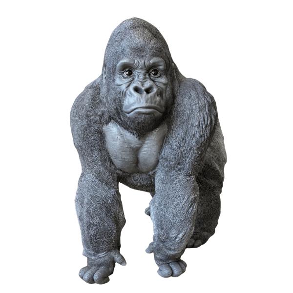 構えるゴリラ 大 置物 リアル 大型 横幅74.5cm オブジェ オーナメント ガーデニング 大きい 庭 玄関 カフェ 美容室 店舗 インテリア 開店祝い ウービア  WooBia