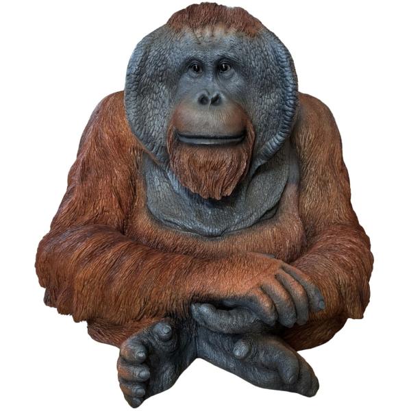 置物 動物 お座りオランウータン 中 高さ41cm リアル ガーデンオーナメント ウービア woobia ガーデニング 玄関 庭 インテリア 大きい おしゃれ H15274