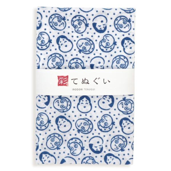 IRODORI 手ぬぐい 日本製 おかめひょっとこ 白 おたふく 縁起 端が