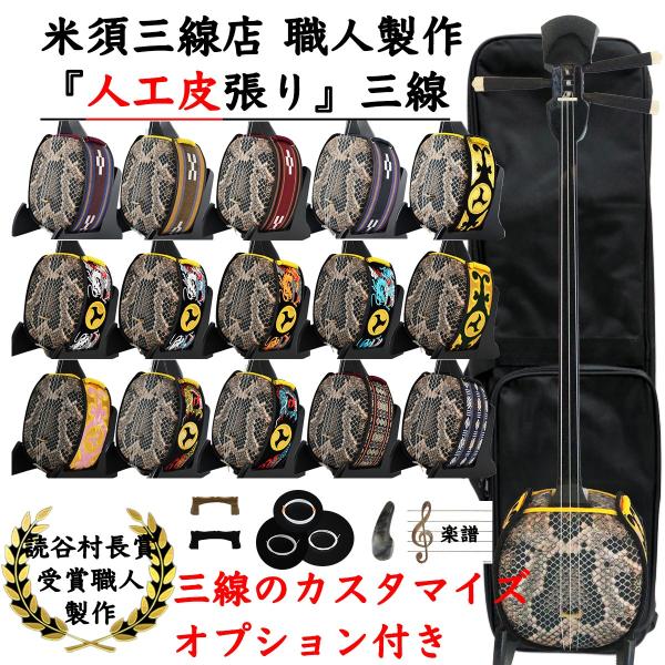 三線 初心者用12点セット+ソフトケース『海の声 工工四』付き 安心の5