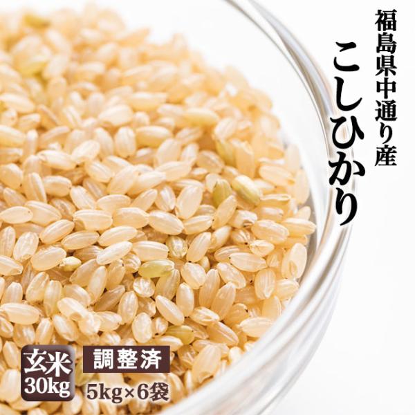 コシヒカリ 【調整済】福島県中通り産 玄米:30kg(5kg×6個) 令和6 コシヒカリ 【調整済】福島県中通り産 玄米:30kg(5kg×6個) 令和6