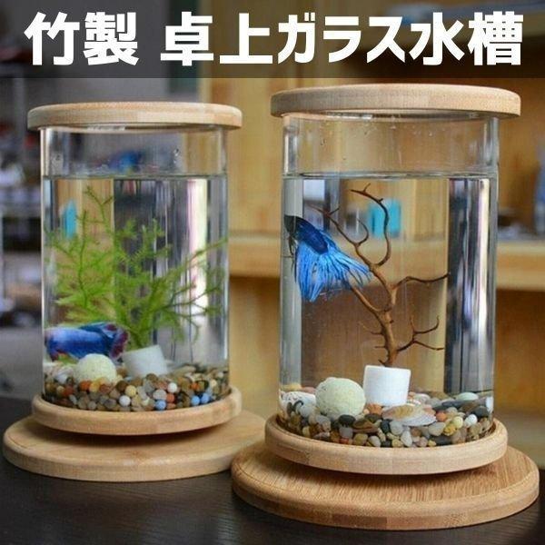 水槽 卓上ガラス水槽 インテリア 1ピース ガラス ベタ水槽 竹製 ミニ水槽 装飾 アクセサリー 回転可能 スタイリッシュ かわいい Hun 078 コミリーショップ 通販 Yahoo ショッピング