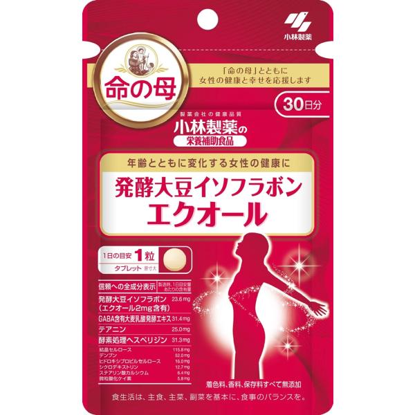 (訳あり 賞味期限間近) 小林製薬 命の母 発酵大豆 イソフラボン 栄養補助食品 30日分 エクオール 30粒