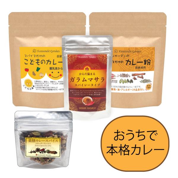 【送料無料！】おうちカレーセット　アレルギー29品目フリー　グルテンフリー 　食品添加物不使用　スパイスパウダー