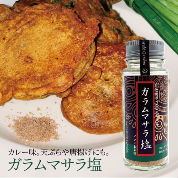 【カレー塩。天ぷら、唐揚げ、BBQなどに】ガラムマサラ塩　55g(丸瓶)　（ゲランド塩使用）無添加